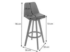 Taburete de bar MCW-C43 (juego de 2), taupe