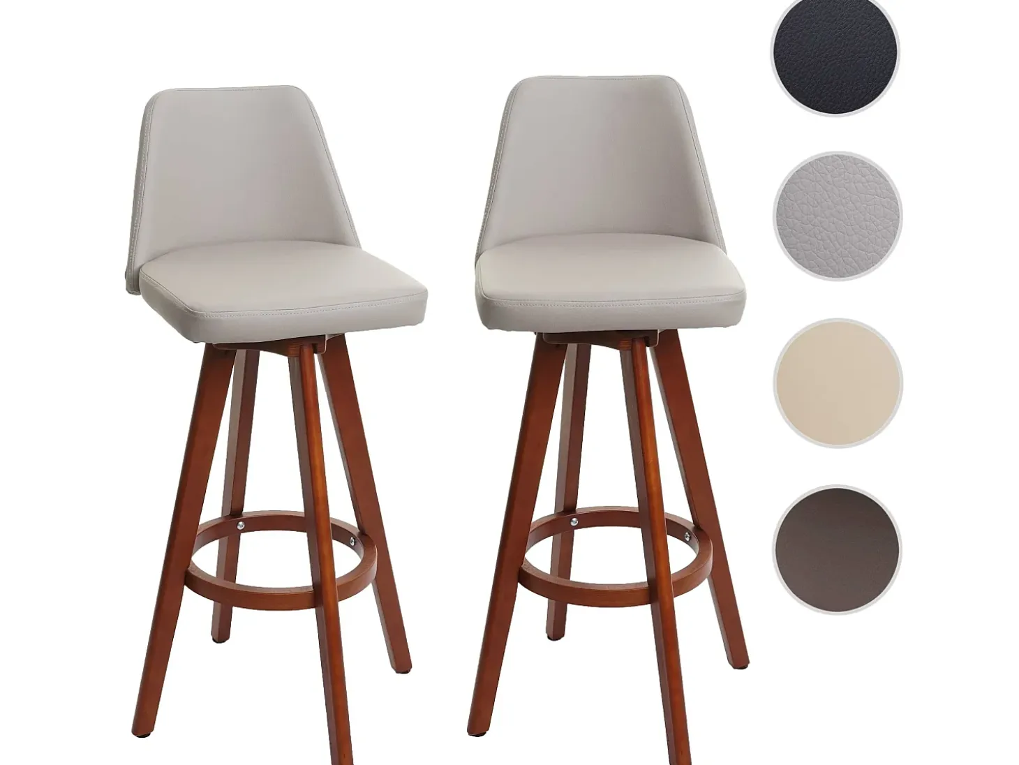 Taburete de bar MCW-C43 (juego de 2), taupe