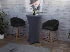 Taburete de bar MCW-D72 (juego de 2), tela/textil, gris antracita