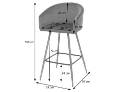 Taburete de bar MCW-D72 (juego de 2), tela/textil, marrón