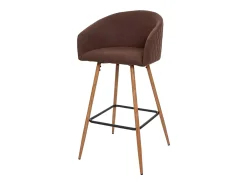 Taburete de bar MCW-D72 (juego de 2), tela/textil, marrón