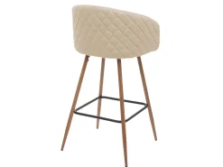 Taburete de bar MCW-D72 (juego de 2), tela/textil, crema-beige