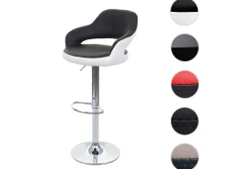 Taburete de bar MCW-F16, blanco-negro