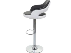Taburete de bar MCW-F16, blanco-negro