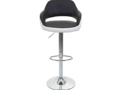 Taburete de bar MCW-F16, blanco-negro