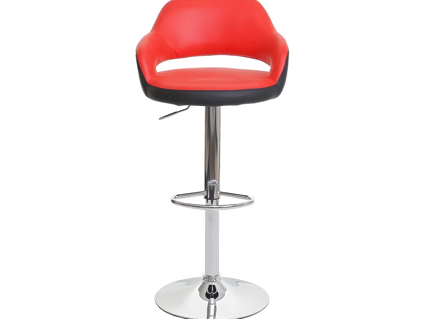 Taburete de bar MCW-F16 (juego de 2), rojo-negro