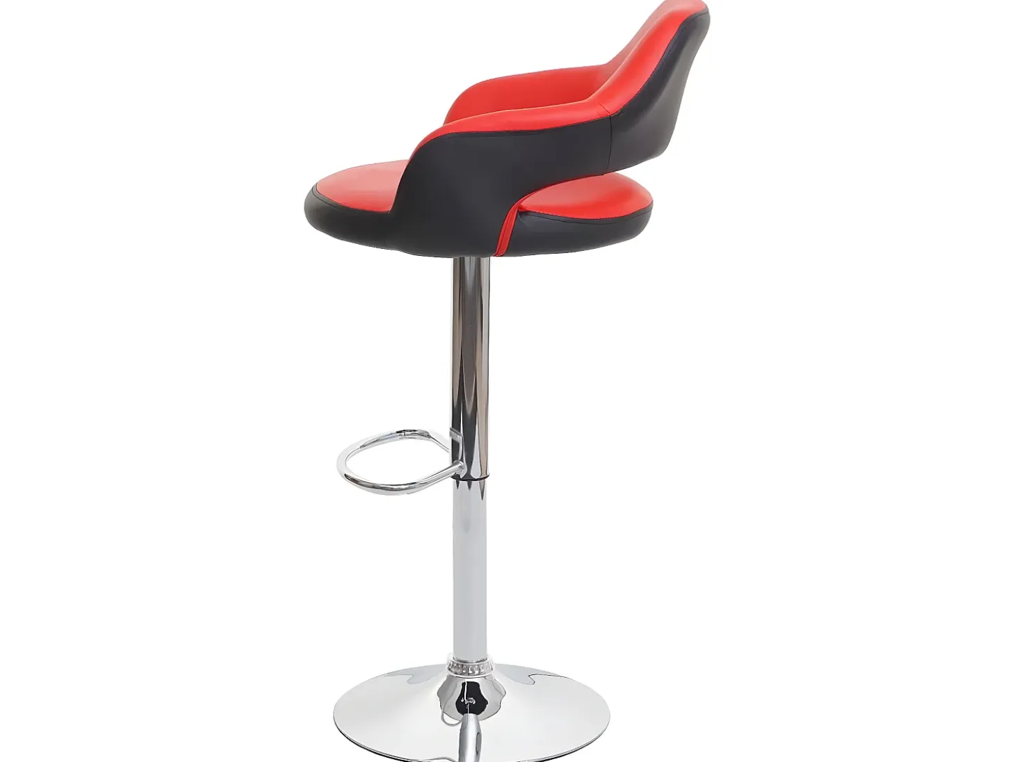 Taburete de bar MCW-F16 (juego de 2), rojo-negro