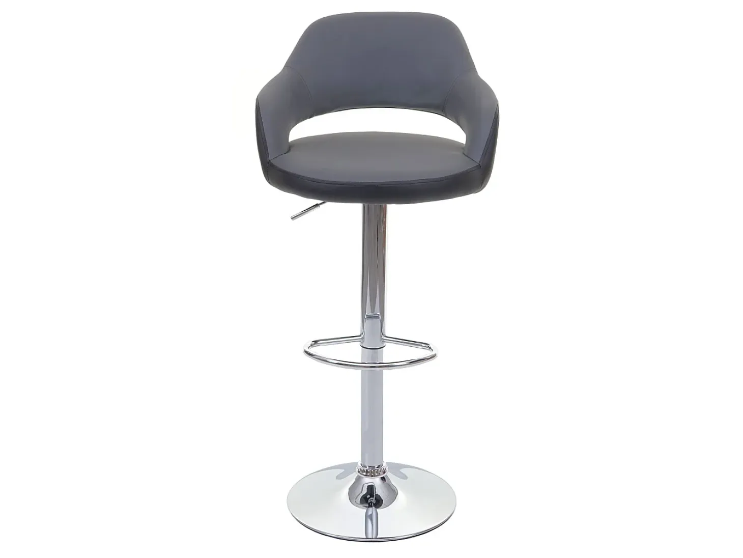 Taburete de bar MCW-F16 (juego de 2), gris-negro