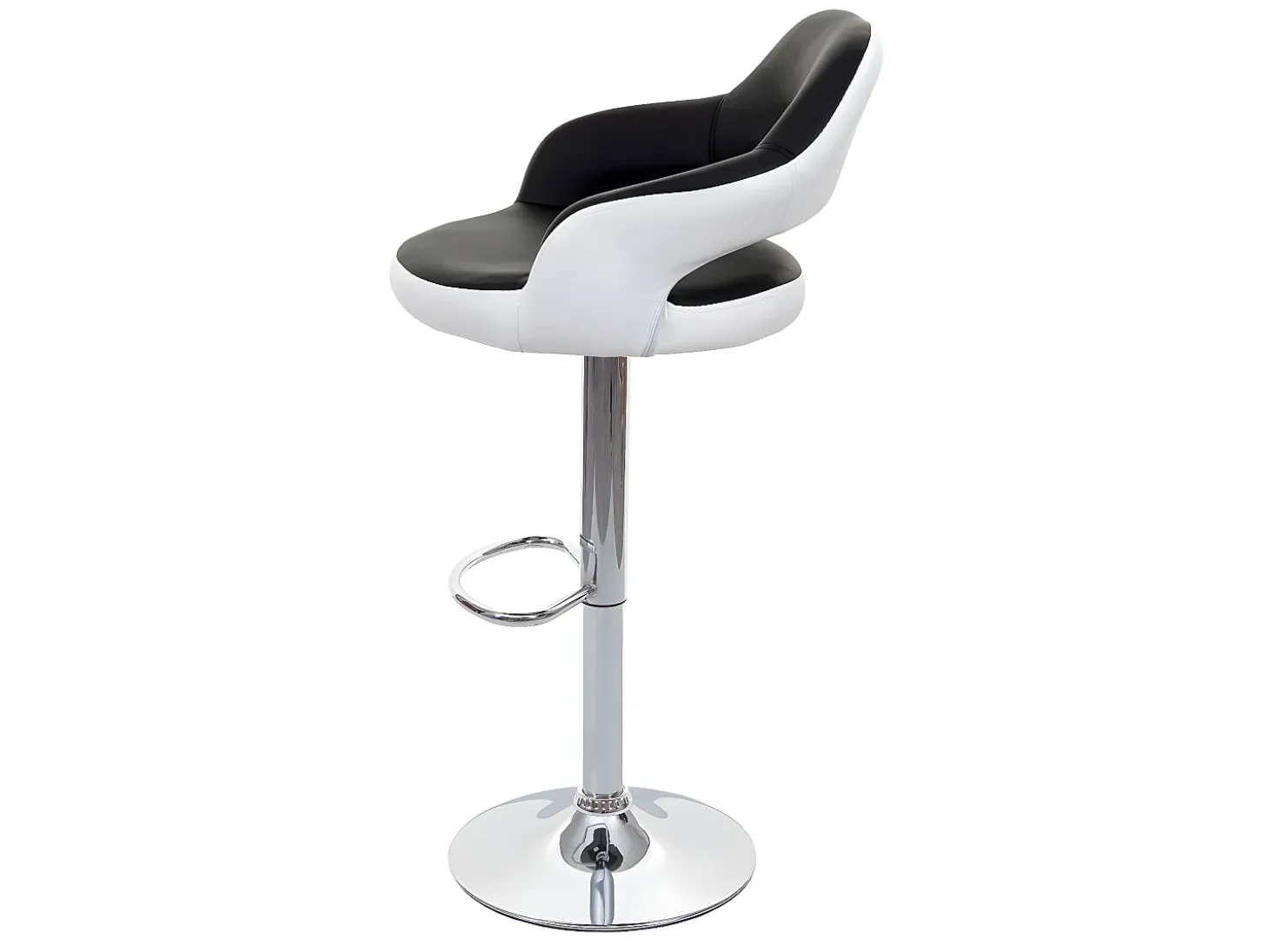 Taburete de bar MCW-F16 (juego de 2), blanco-negro