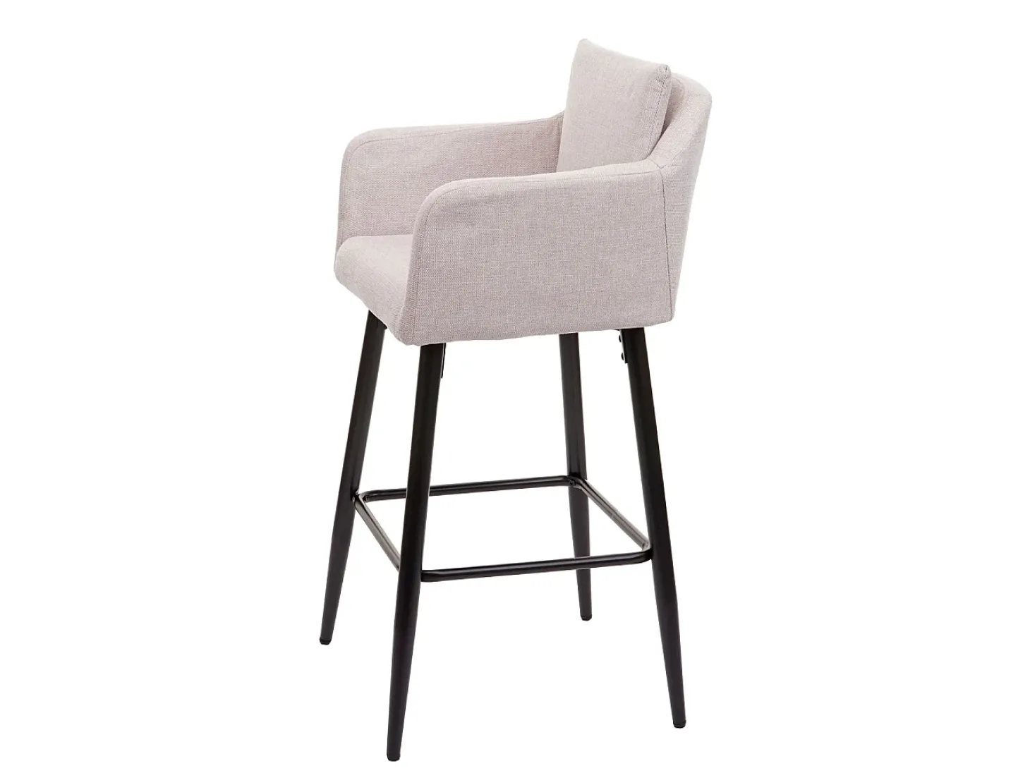 Taburete de bar MCW-H93, tela/textil crema-beige
