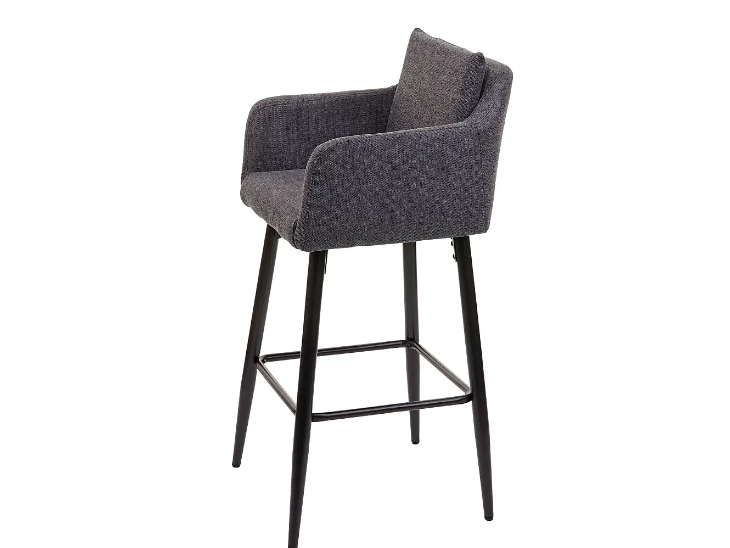 Taburete de bar MCW-H93, tela/textil gris oscuro