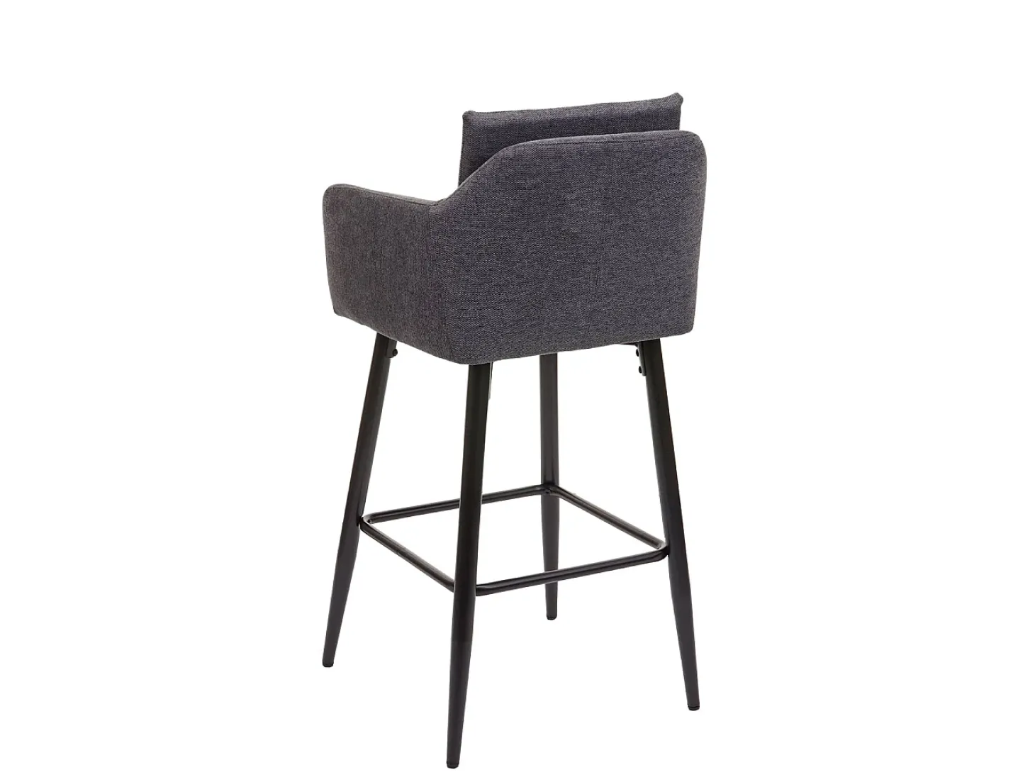 Taburete de bar MCW-H93 (juego de 2), tela/textil gris oscuro