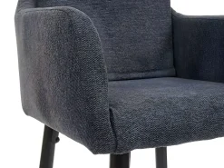 Taburete de bar MCW-H93 (juego de 2), tela/textil gris oscuro