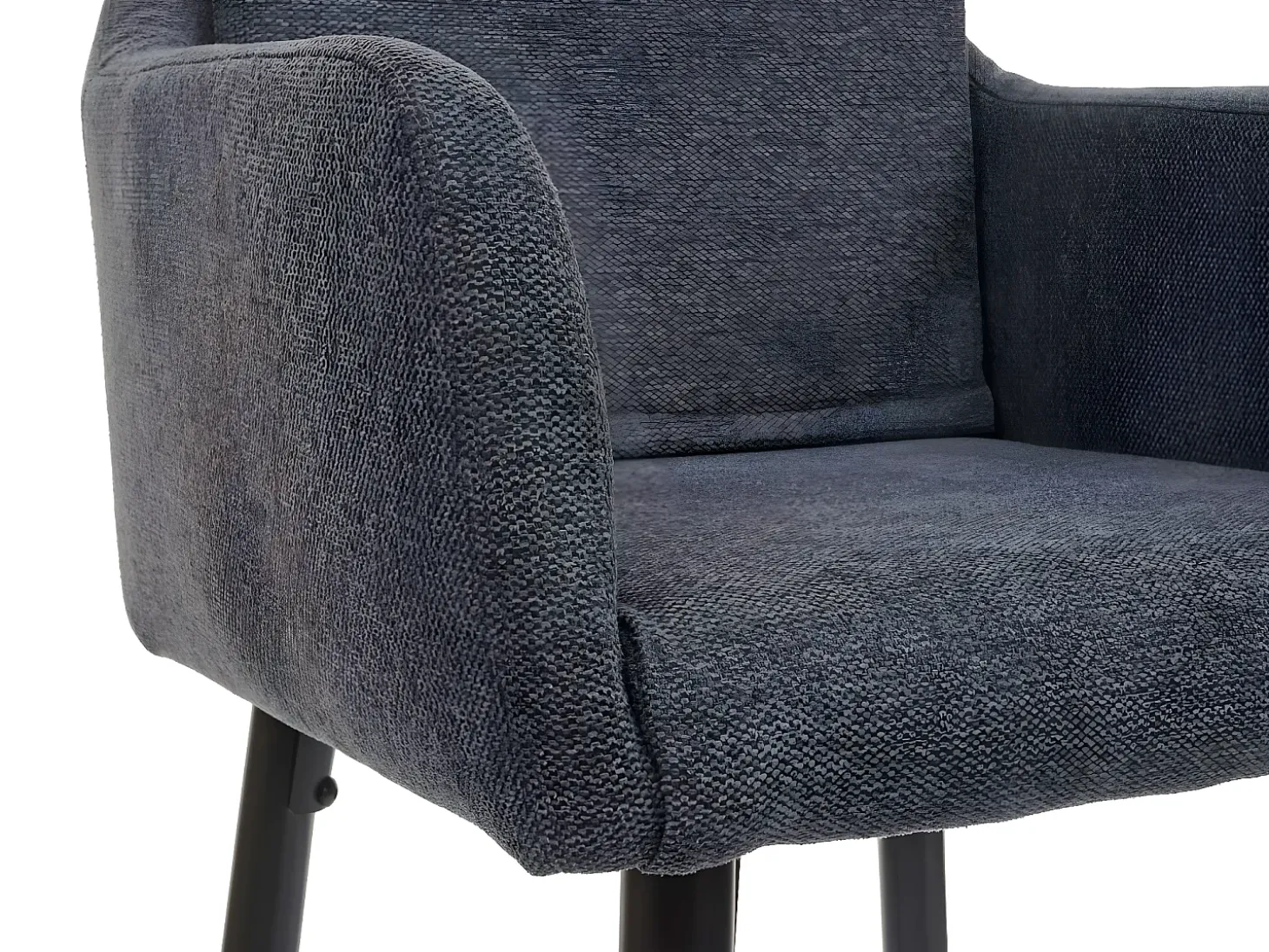 Taburete de bar MCW-H93 (juego de 2), tela/textil gris oscuro