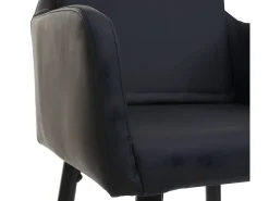 Taburete de bar MCW-H93 (juego de 2), imitación de cuero negro