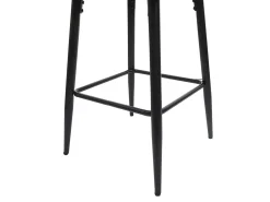 Taburete de bar MCW-H93 (juego de 2), imitación de cuero negro