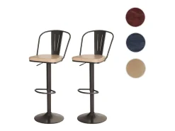 Taburete de bar MCW-H10a (juego de 2), vintage beige