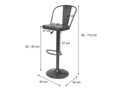 Taburete de bar MCW-H10a (juego de 2), vintage beige