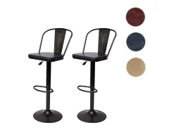 Taburete de bar MCW-H10a (juego de 2), gris vintage