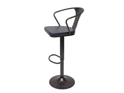 Taburete de bar MCW-H10b (juego de 2), vintage negro-gris