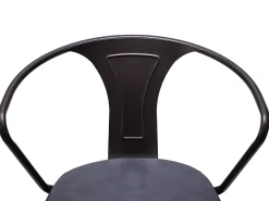Taburete de bar MCW-H10b (juego de 2), vintage negro-gris