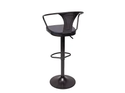 Taburete de bar MCW-H10b (juego de 2), vintage negro-gris
