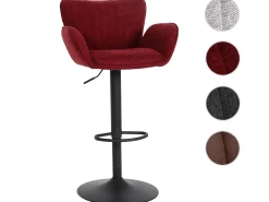 Taburete de bar MCW-M67, burdeos base negro