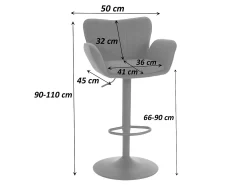 Taburete de bar MCW-M67, burdeos base negro