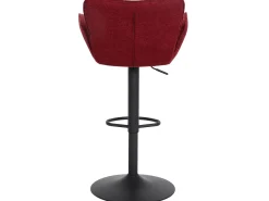 Taburete de bar MCW-M67, burdeos base negro
