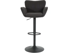 Taburete de bar MCW-M67, gris oscuro base negro