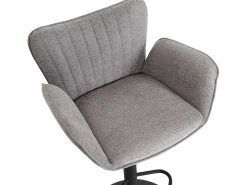 Taburete de bar MCW-M67, gris claro base negro