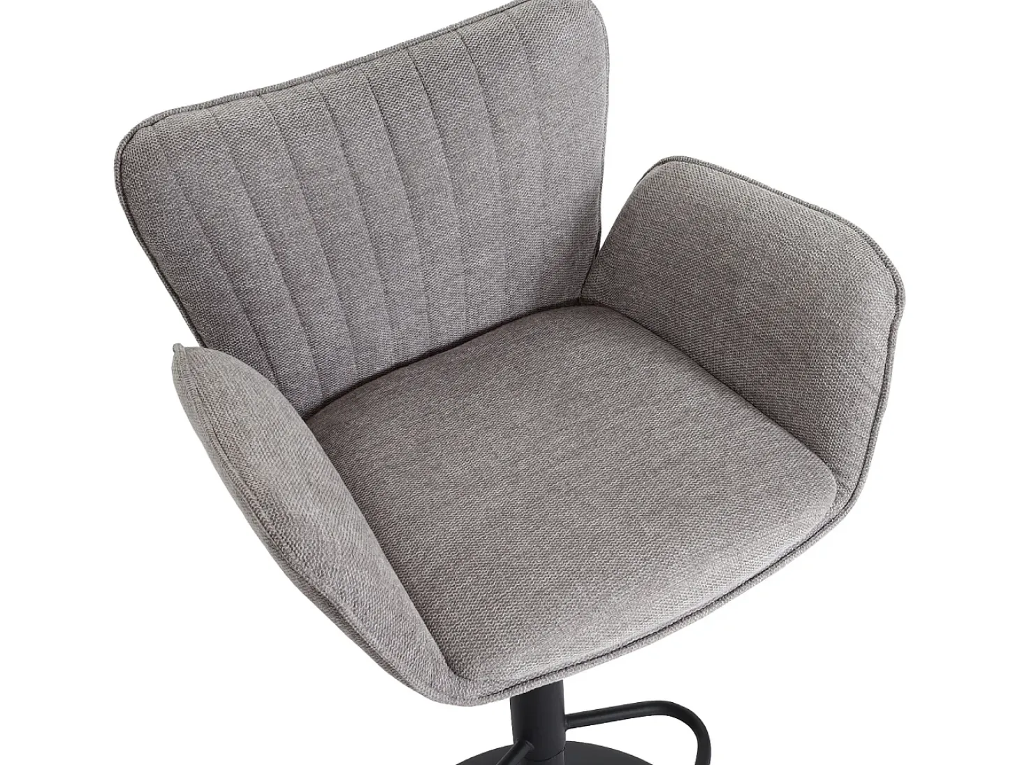 Taburete de bar MCW-M67, gris claro base negro