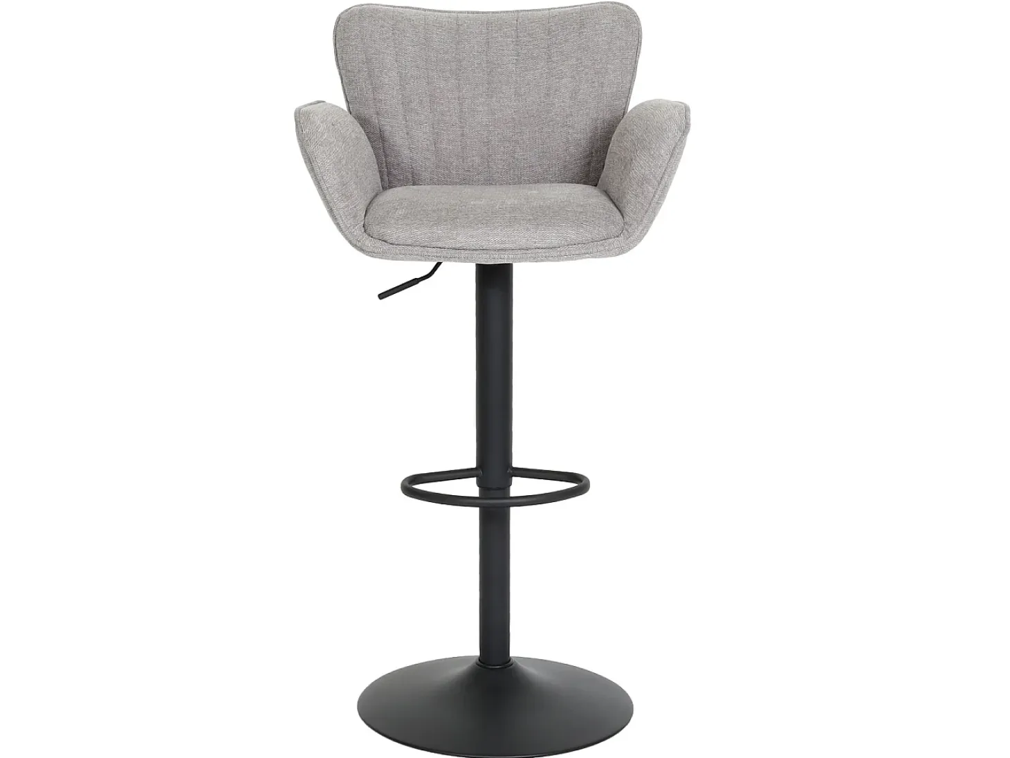 Taburete de bar MCW-M67, gris claro base negro