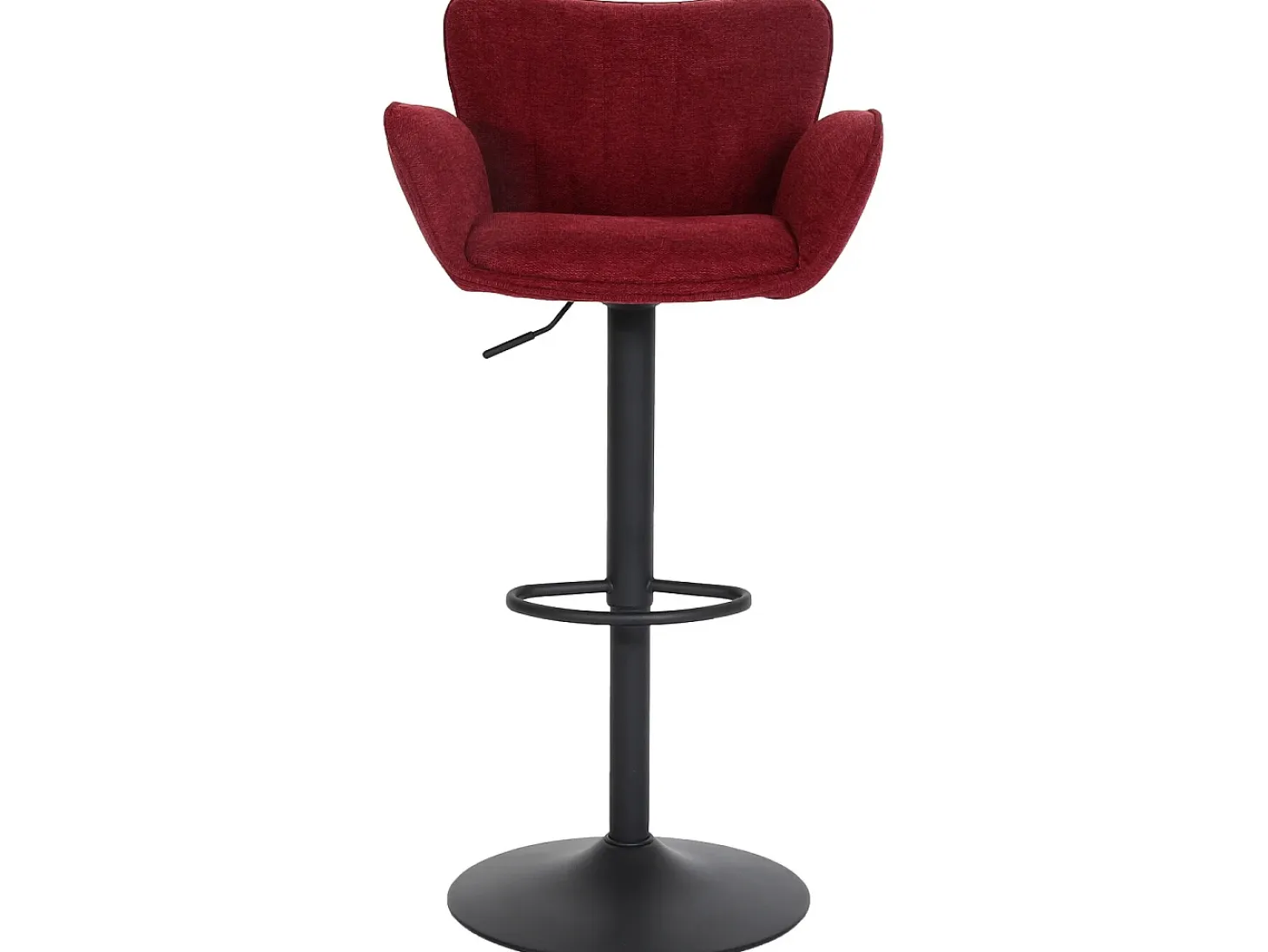 Taburete de bar MCW-M67 (juego de 2), burdeos pie negro