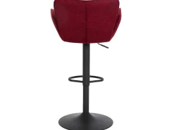 Taburete de bar MCW-M67 (juego de 2), burdeos pie negro