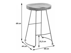 Taburete de bar MCW-N25, marrón