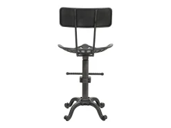 Taburete de bar MCW-N26, negro-plata