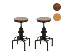 Taburete de bar MCW-N23 (juego de 2), marrón