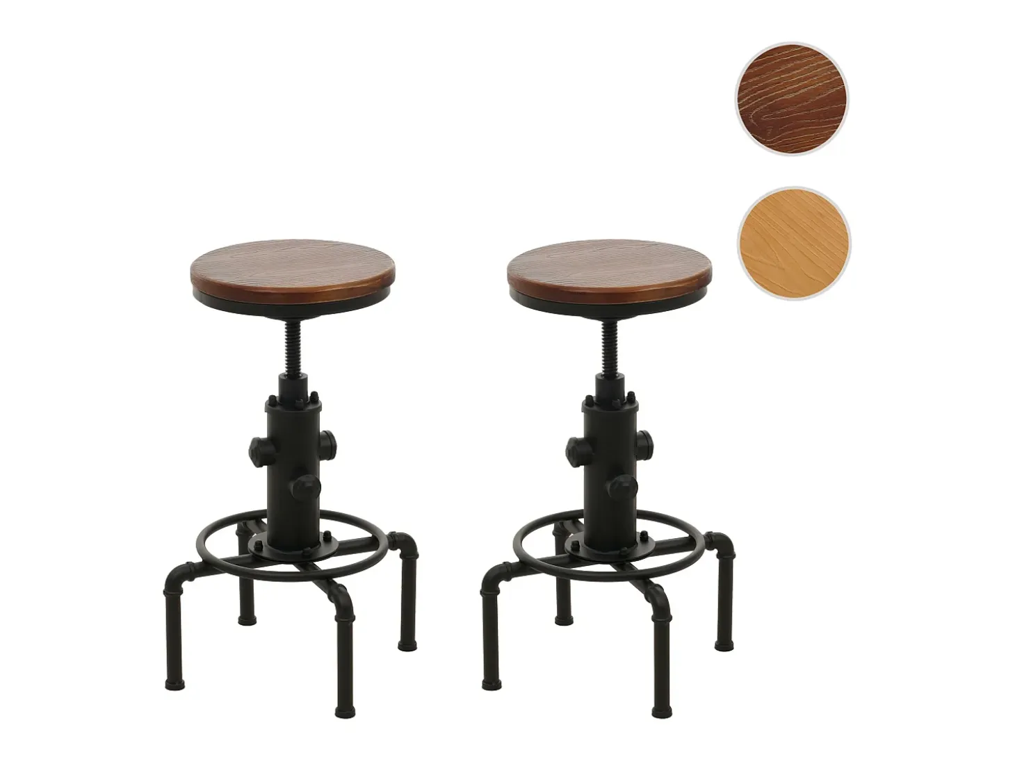 Taburete de bar MCW-N23 (juego de 2), marrón