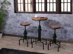 Taburete de bar MCW-N23 (juego de 2), marrón