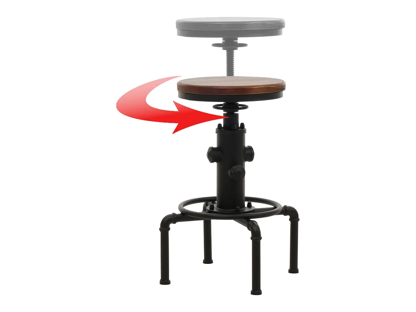 Taburete de bar MCW-N23 (juego de 2), marrón