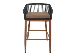 Taburete de bar MCW-O22 (juego de 2), antracita, cojín topo