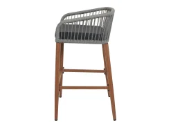 Taburete de bar MCW-O22 (juego de 2), gris claro, cojín gris oscuro