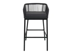 Taburete de bar MCW-O22 (juego de 2), antracita, cojín gris oscuro