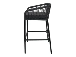 Taburete de bar MCW-O22 (juego de 2), antracita, cojín gris oscuro