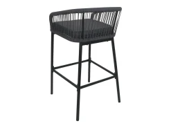 Taburete de bar MCW-O22 (juego de 2), antracita, cojín gris oscuro