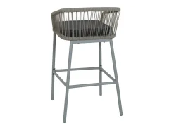 Taburete de bar MCW-O22 (juego de 2), gris claro, cojín gris oscuro