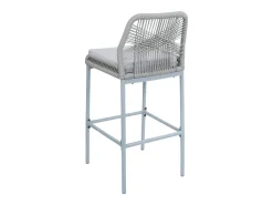 Taburete de bar MCW-O21 (set de 2), gris claro, cojín gris claro
