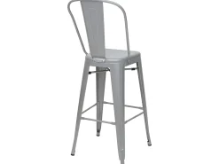 Taburete de bar metálico MCW-A73, gris