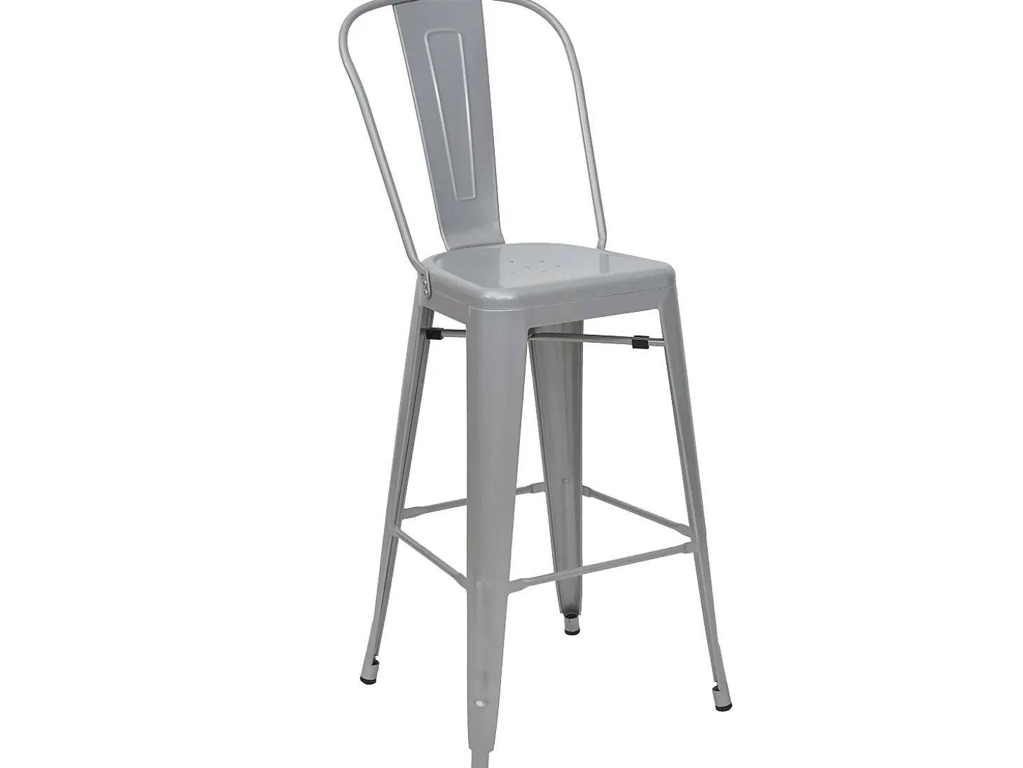Taburete de bar metálico MCW-A73, gris